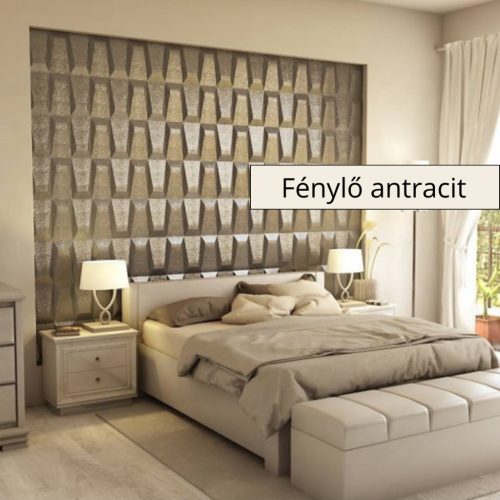 Galeras 3D falpanel 60x60 cm-Fénylő antracit