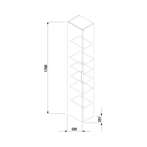Jika Cube magas szekrény fehér (120cm)