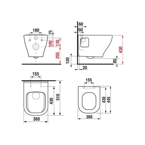 Jika Deep-N rimless Fali wc + tető 