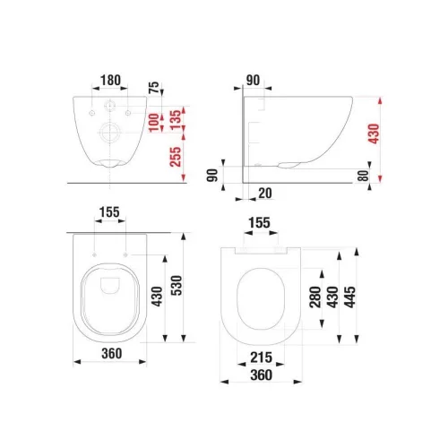 Jika MIO-N pack Fali Wc rimless slowclose tetővel