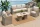Teak/Rattan sofa +2 fotel + asztal