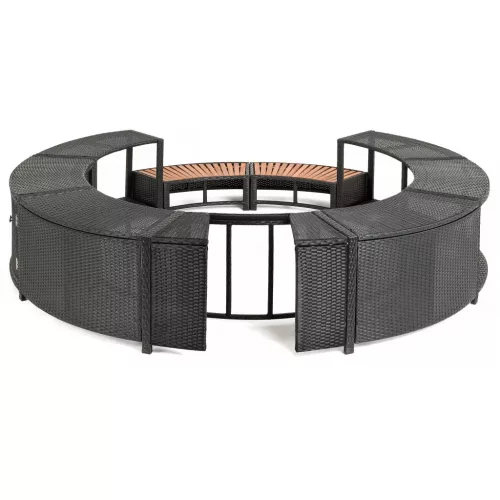 Lay-Z-Spa kör alakú rattan pezsgőfürdő bútor, 180 cm, fekete