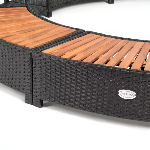 Lay-Z-Spa kör alakú rattan pezsgőfürdő bútor, 180 cm, fekete