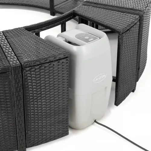Lay-Z-Spa kör alakú rattan pezsgőfürdő bútor, 180 cm, fekete