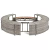 Lay-Z-Spa kör alakú rattan pezsgőfürdő bútor, 200 cm, szürke