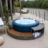 Lay-Z-Spa kör alakú rattan pezsgőfürdő bútor, 200 cm, szürke