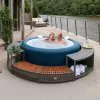 Lay-Z-Spa kör alakú rattan pezsgőfürdő bútor, 200 cm, szürke