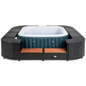  Lay-Z-Spa négyzet alakú rattan pezsgőfürdő bútor, 188 cm, fekete