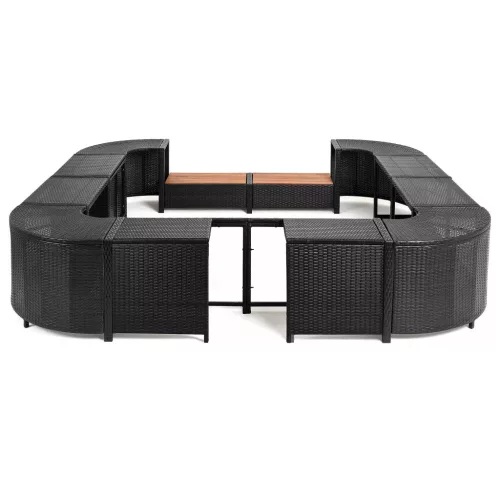 Lay-Z-Spa négyzet alakú rattan pezsgőfürdő bútor, 188 cm, fekete