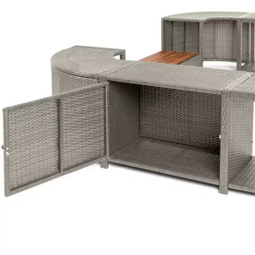Lay-Z-Spa négyzet alakú rattan pezsgőfürdő bútor, 188 cm, szürke