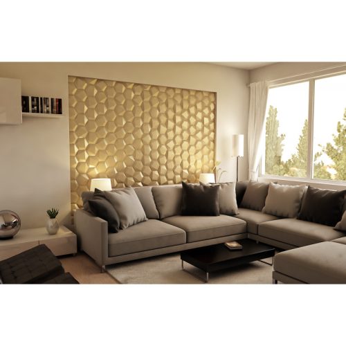 Hexa 3D falpanel 22,5 cm -Korona arany