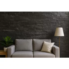 Természetes kőpanel fényes fekete 15x60 cm (IV1560-BL)