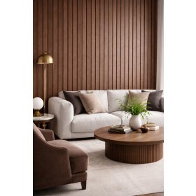 Beltéri falpanel 2900x119 mm - barna bordázott mintás