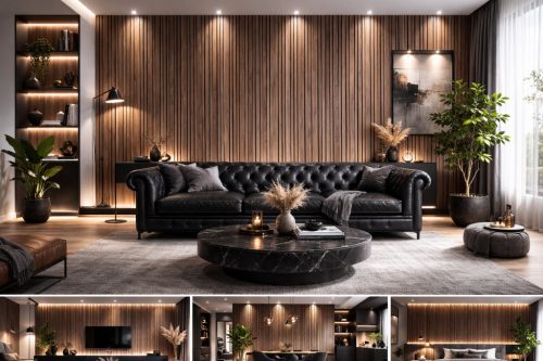 Beltéri falpanel 2900x300mm - Sötét dió hatású