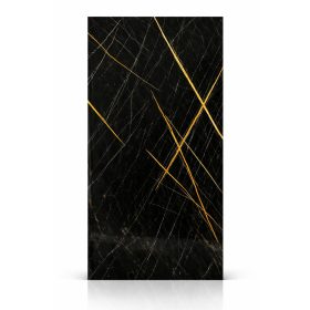   Beltéri SPC falpanel 2800x1200x4 mm - Fényes fekete, arany erezettel