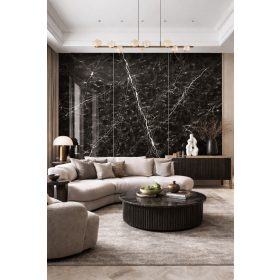   Beltéri SPC falpanel 2800x1200x4 mm - fényes fekete márvány