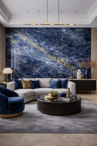 Beltéri SPC falpanel 2800X1200X4 mm - Tenger kék márvány