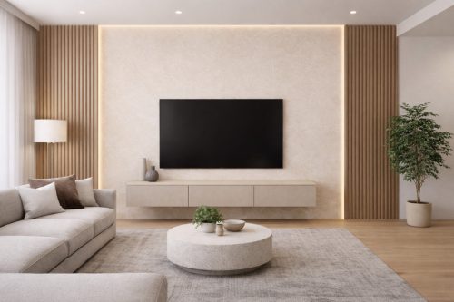 Beltéri SPC falpanel 2800x1200x4 mm - Világos bézs, kőhatású matt felülettel