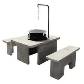 Jován Parázs kerti grill szett 2 paddal, szürke