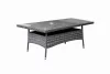 Rattan étkező 150x100 asztal+6 szék ( fekete+szürke ) (L150-6B)