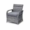 Rattan étkező 150x100 asztal+6 szék ( fekete+szürke ) (L150-6B)