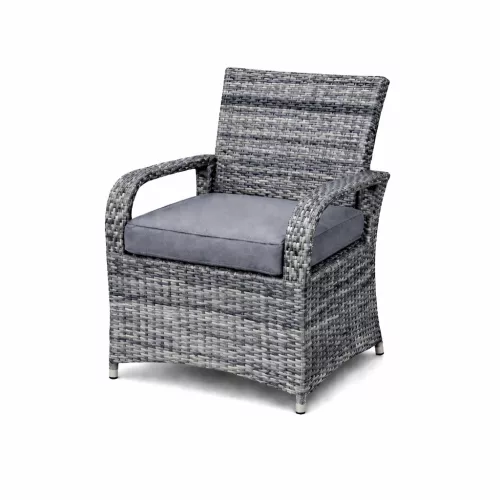 Rattan étkező 150x100 asztal+6 szék ( fekete+szürke ) (L150-6B)