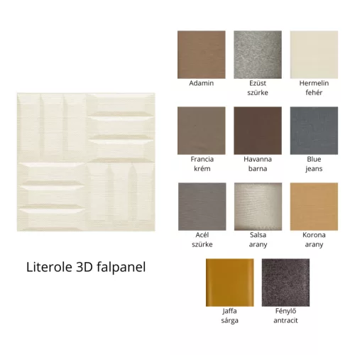 Literole 3D falpanel 60x60cm - többféle színben