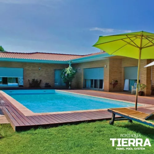 TIERRA PANEL POOL modulpaneles, süllyesztett víztükrű medence, 6,0 x 3,0 x 1,5 m, kék fóliával (MPP106)