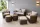 Alumínium/rattan sofa + zsámoly+asztal
