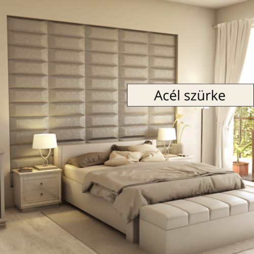 Marbore 3D falpanel 60x20cm - Ezüst szürke
