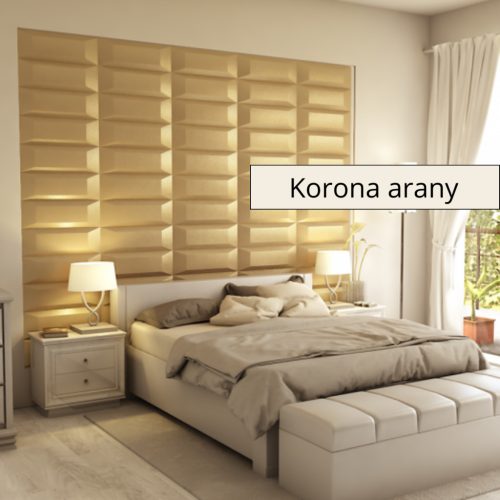 Marbore 3D falpanel 60x20cm - Korona arany