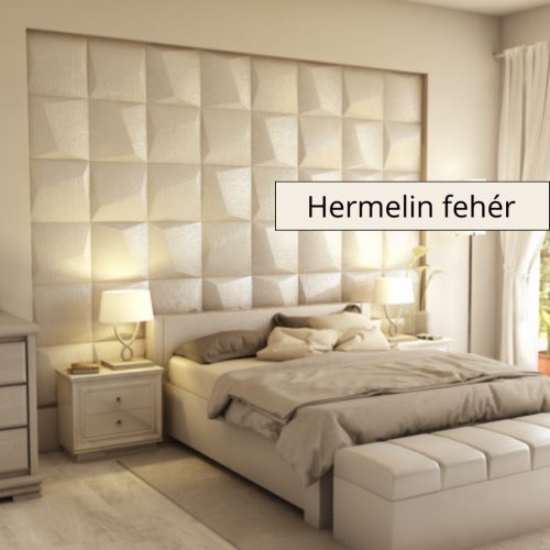 Mezolit 3D falpanel 40x40cm - Hermelin fehér