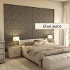 Montserrat 3D falpanel 40x40cm - Blue jeans