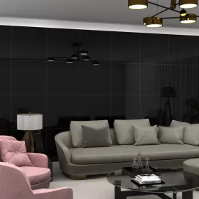   Plain Black glossy D-1 gres padlóburkoló 60x60 cm rektifikált