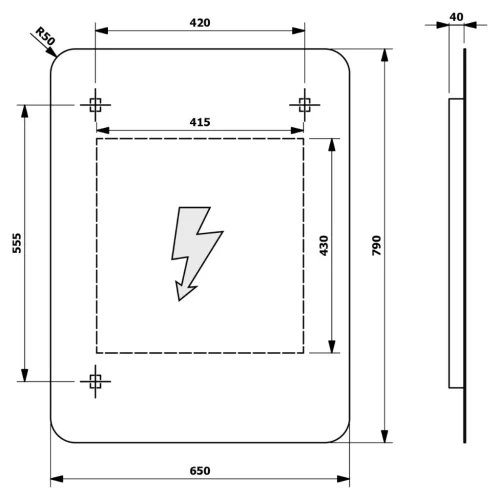 Sapho Senfineco Led 3D tükör fekete 65x80