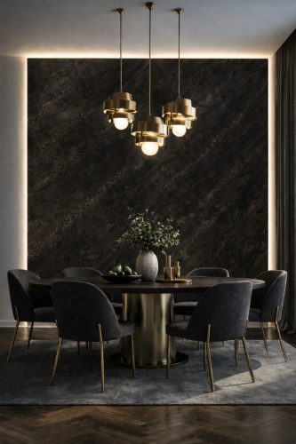 Beltéri SPC falpanel 600x1200x4 mm - Fekete matt