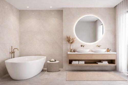 Beltéri SPC falpanel  600x1200x4 mm- Világos bézs árnyalat