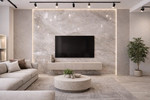 Beltéri SPC falburkolat 600x1200x4 mm - Füstös szürkés-bézs árnyalattal