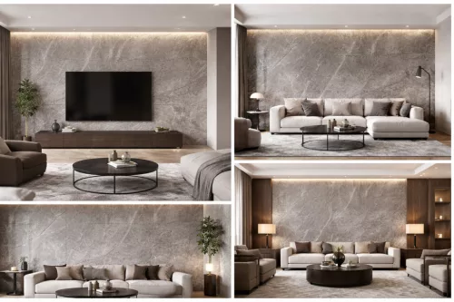 Beltéri SPC falpanel 600x1200x4 mm- Szürke márvány mintával