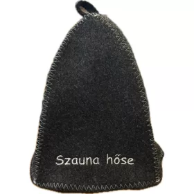 Szaunasapka sötét, hímzett "Szauna hőse"