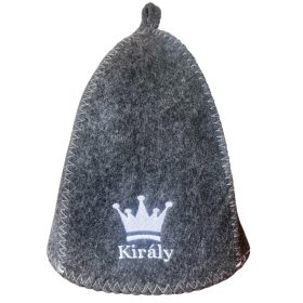 Szaunasapka sötét, hímzett "Király"