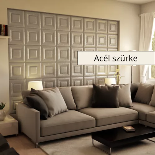 Sabaya 3D falpanel 40x40cm - Acél szürke