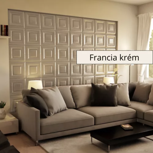 Sabaya 3D falpanel 40x40cm - Francia krém