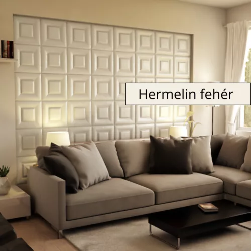 Sabaya 3D falpanel 40x40cm - Hermelin fehér