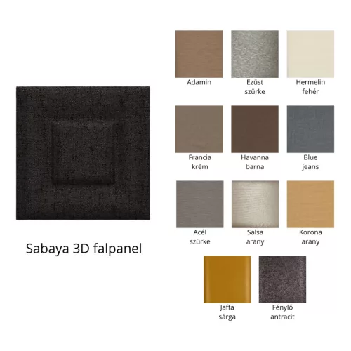 Sabaya 3D falpanel 40x40cm - többféle színben