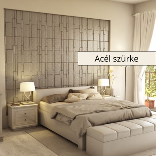 Sabre 3D falpanel 60x60cm - Acél szürke