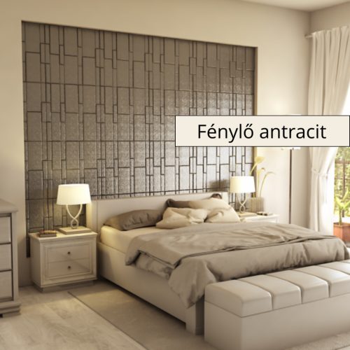 Sabre 3D falpanel 60x60cm - Fénylő antracit