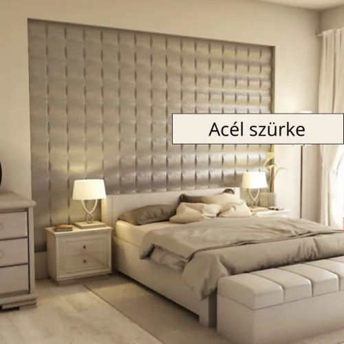 Salta 3D falpanel 40x40cm - Acél szürke