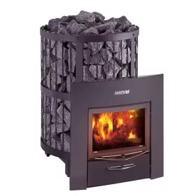  HARVIA LEGEND 240 DUO fatüzelésű szaunakályha falátvezető idommal, luxus ajtókerettel (T0126-004)