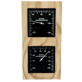   Hőmérő -páramérő fenyő, fekete számlap, álló (T0301-060)